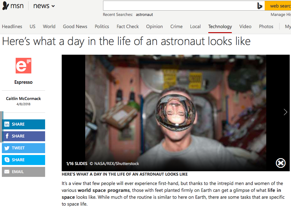Here’s what a day in the life of an astronaut looks like