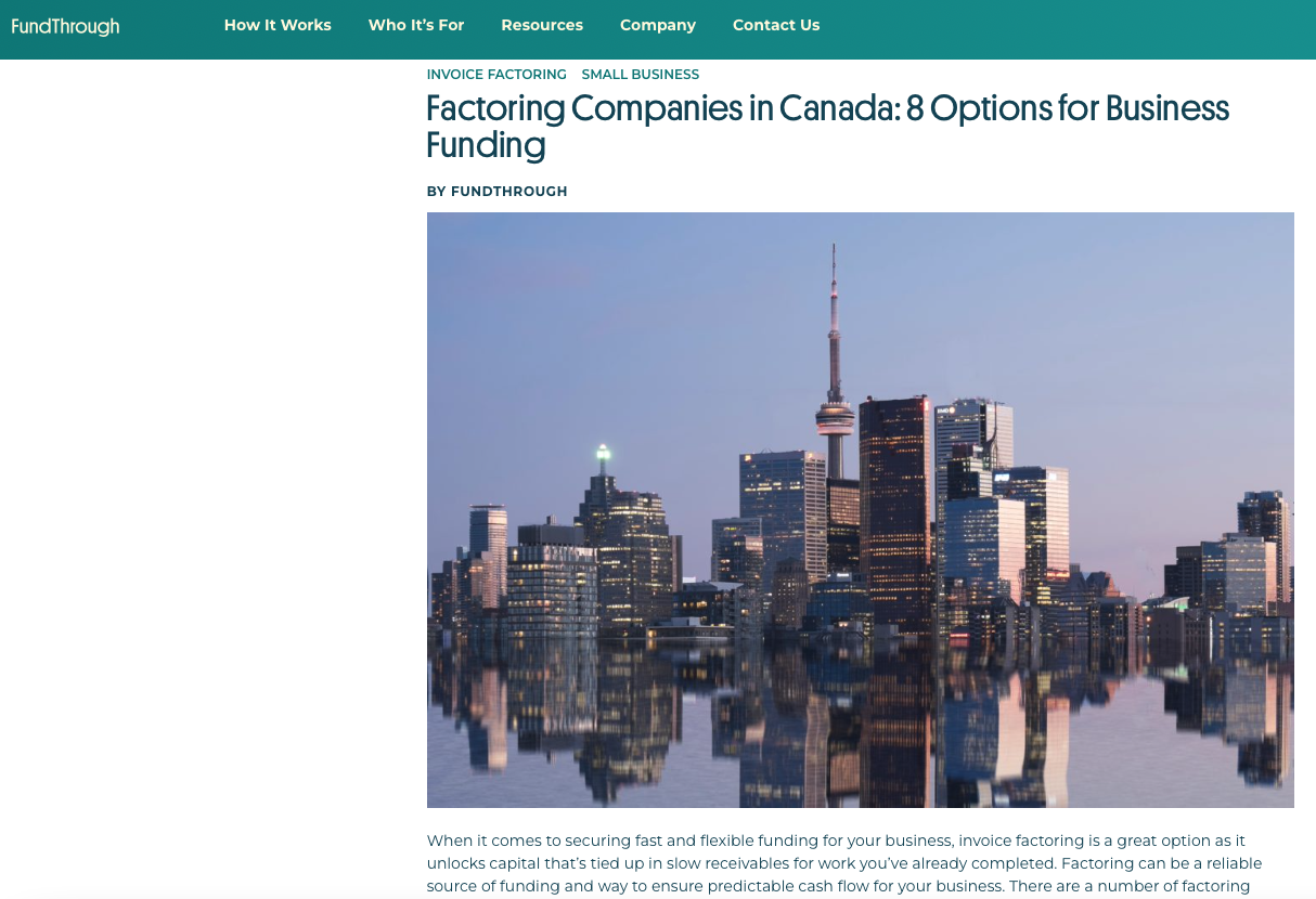 Factoring Companies in Canada: 8 Options for Business Funding