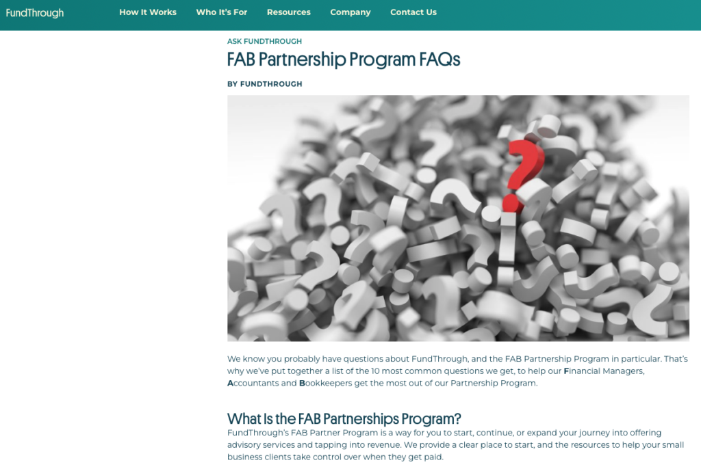 FAB Partnership Program FAQs