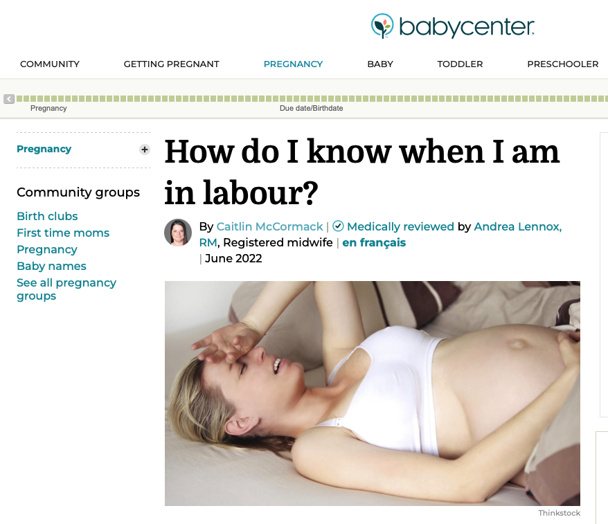 How do I know when I am in labour?